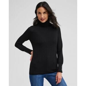Chico's Lurex Black Shimmer Turtleneck Size 0